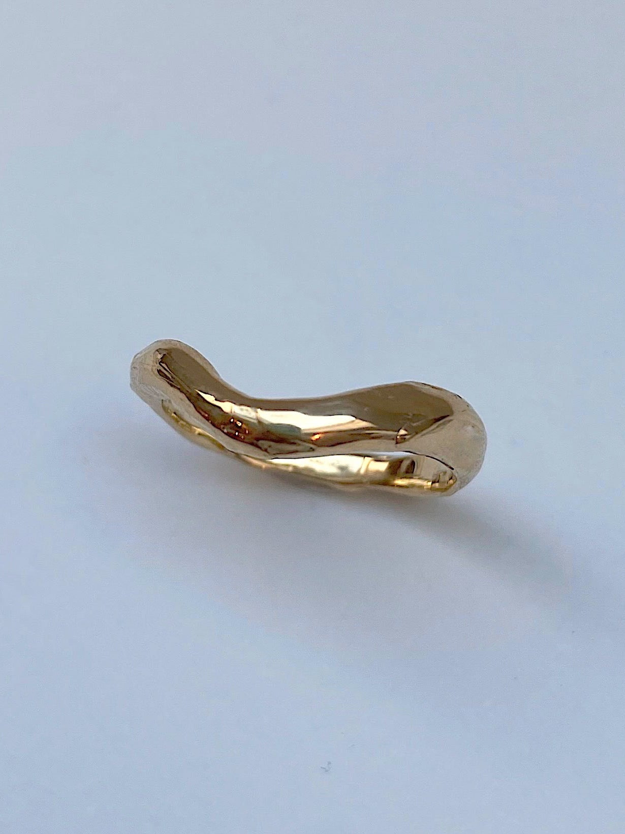Wavy chunky wedding ring to pair with engagement ring