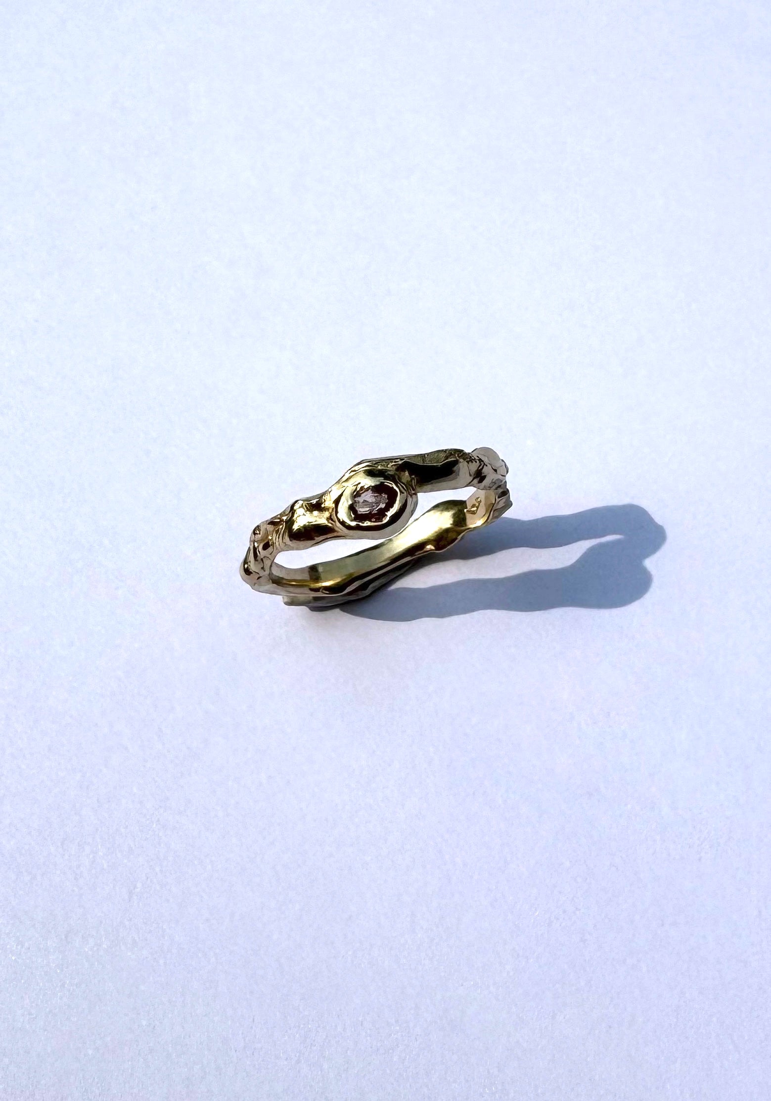 sapphire organic engagement wedding ring