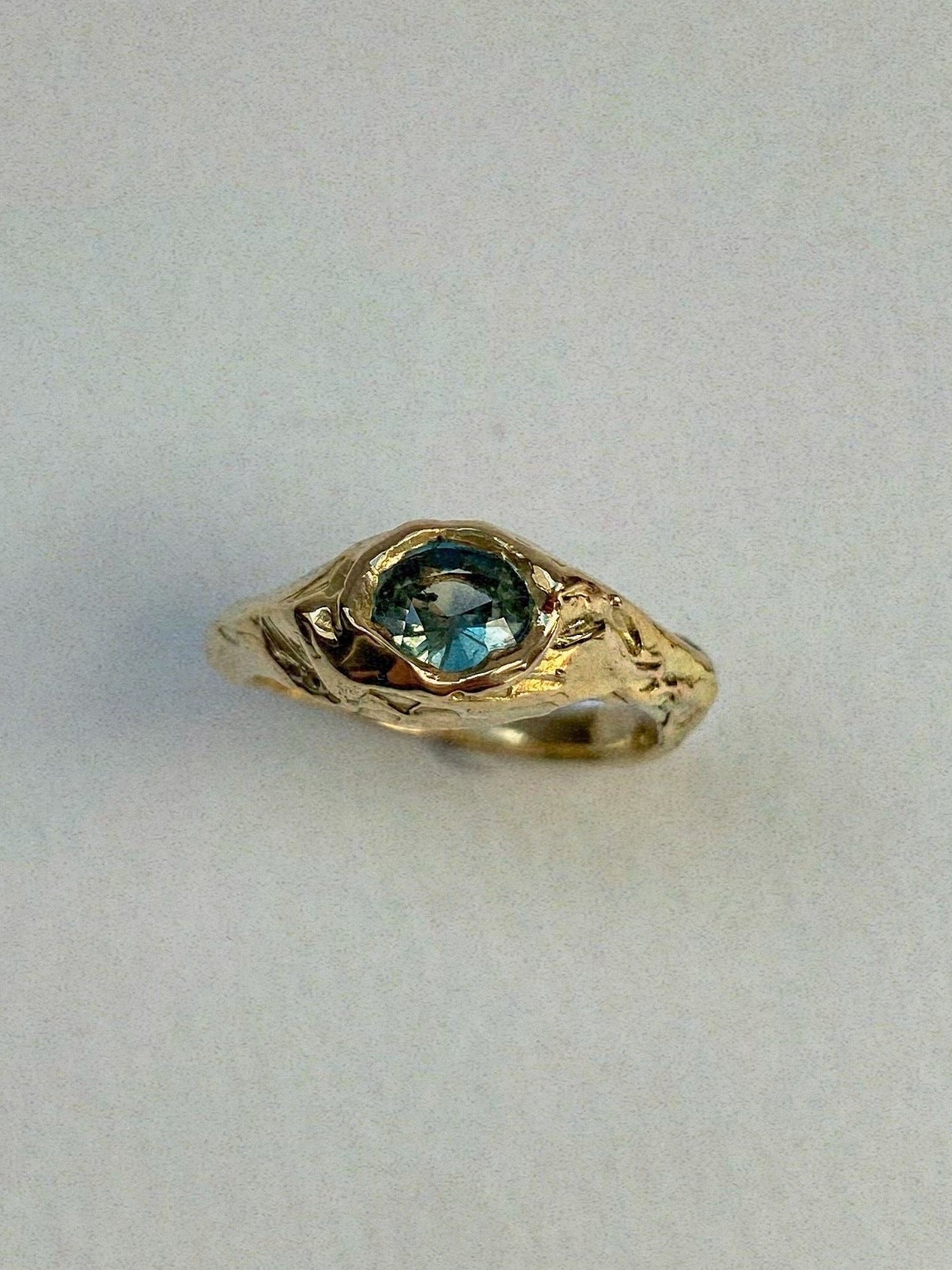 blue green sapphire engagement rin