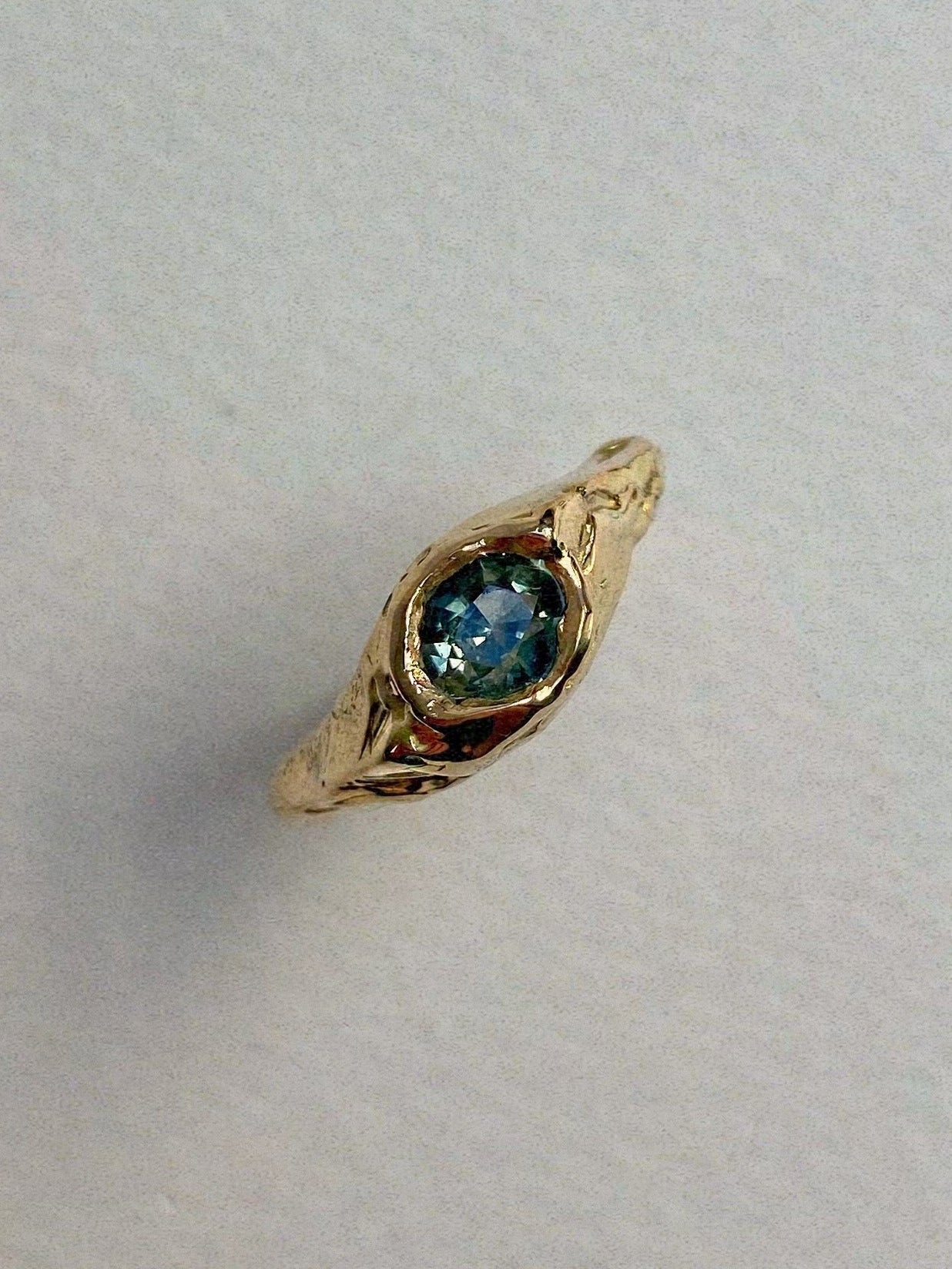 blue green sapphire chunky ring