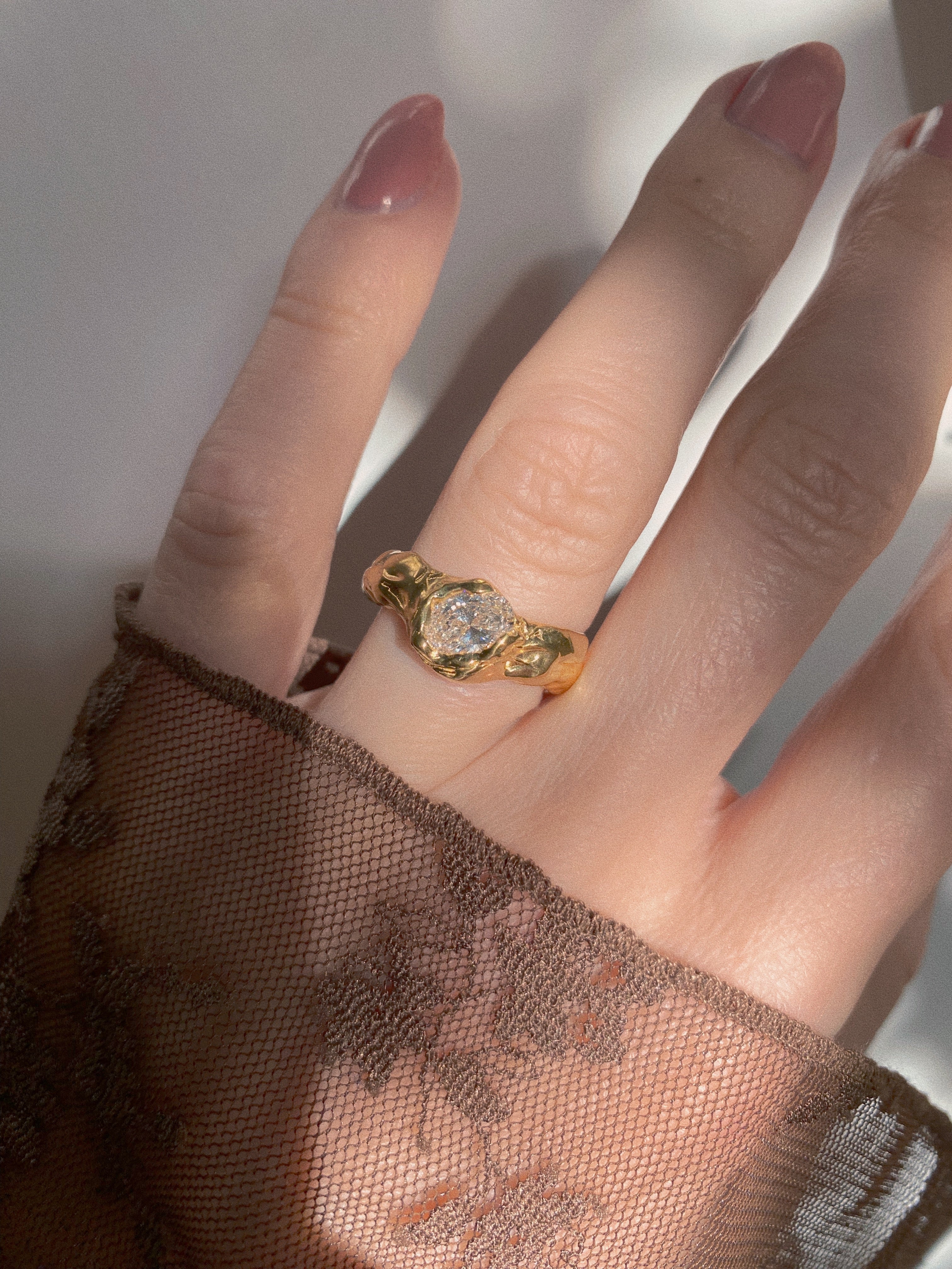 chunky big engagement ring organic