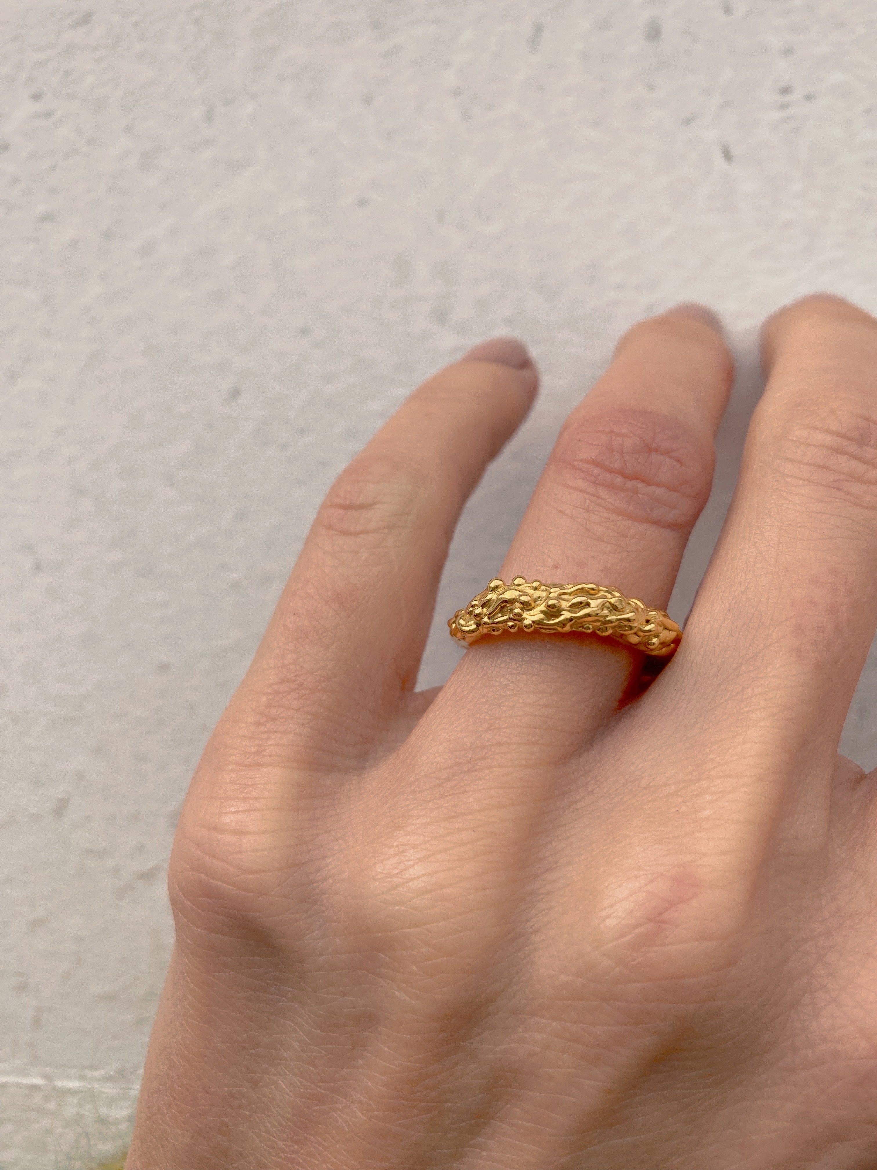 Ring ‘Jules’ textured, vermeil size 52