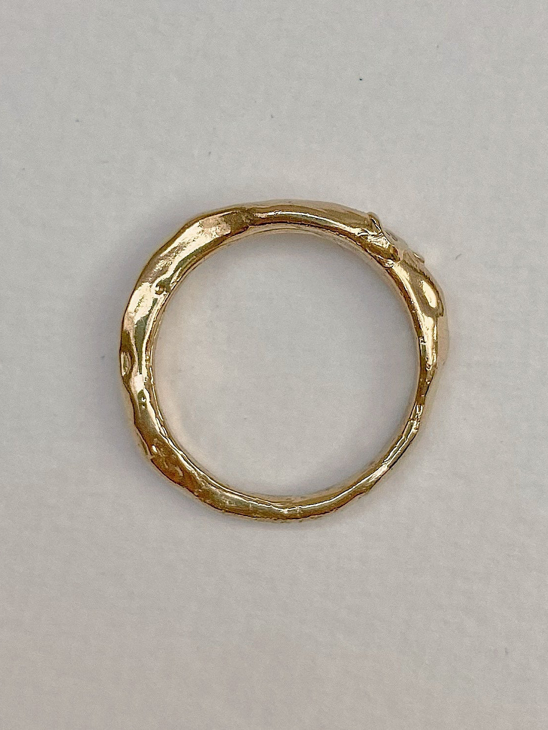 Organic chunky wavy wedding ring