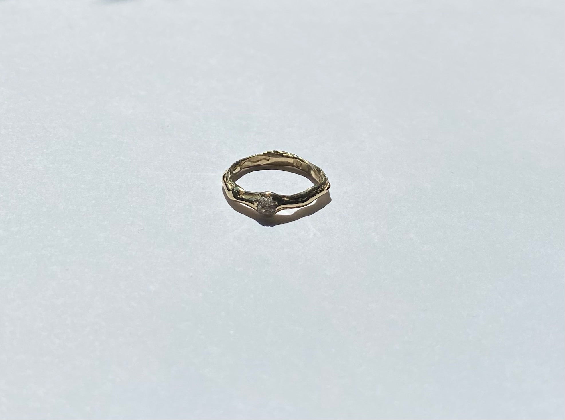 rough diamond engagement ring