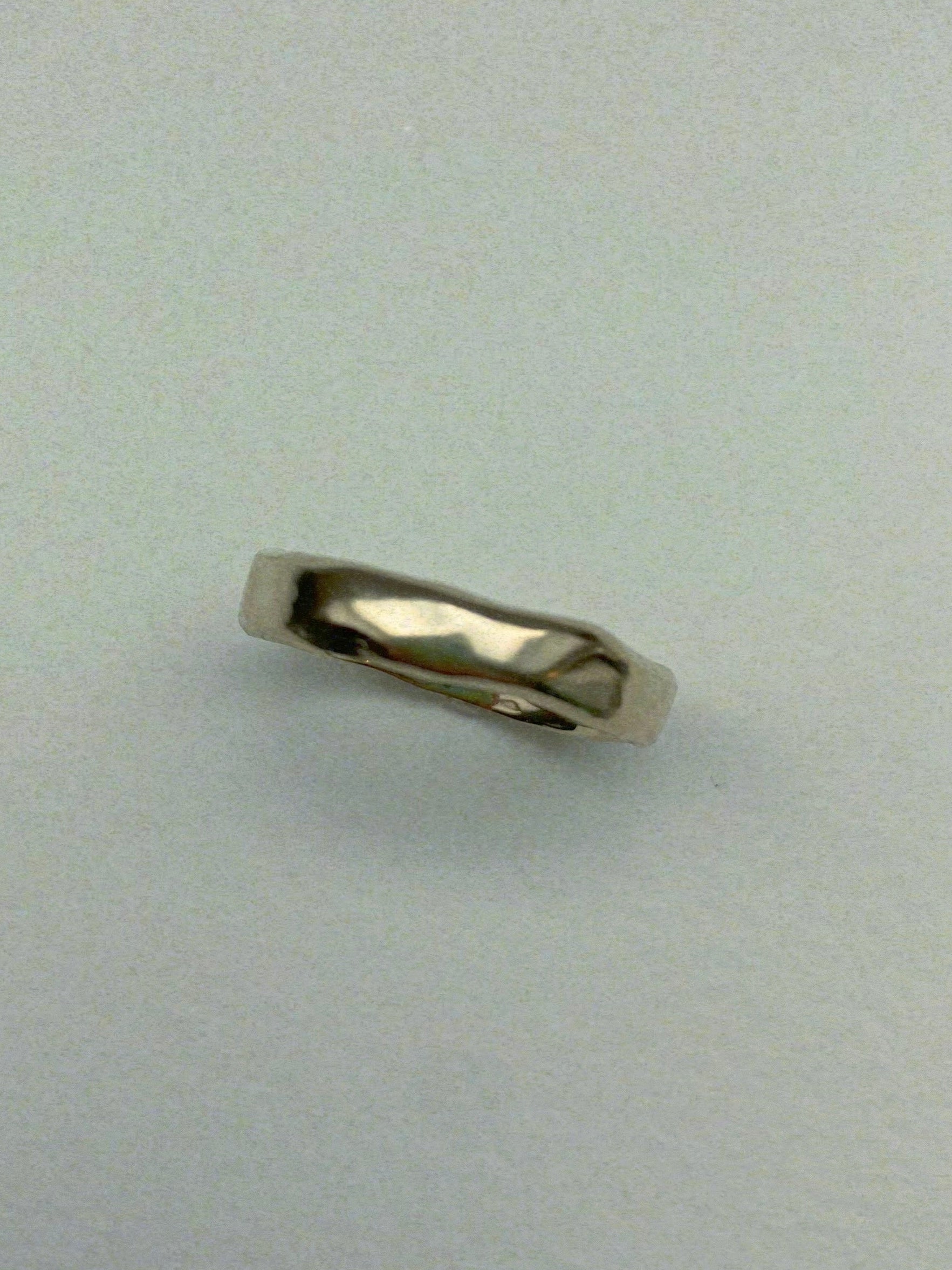 organic wedding band white gold