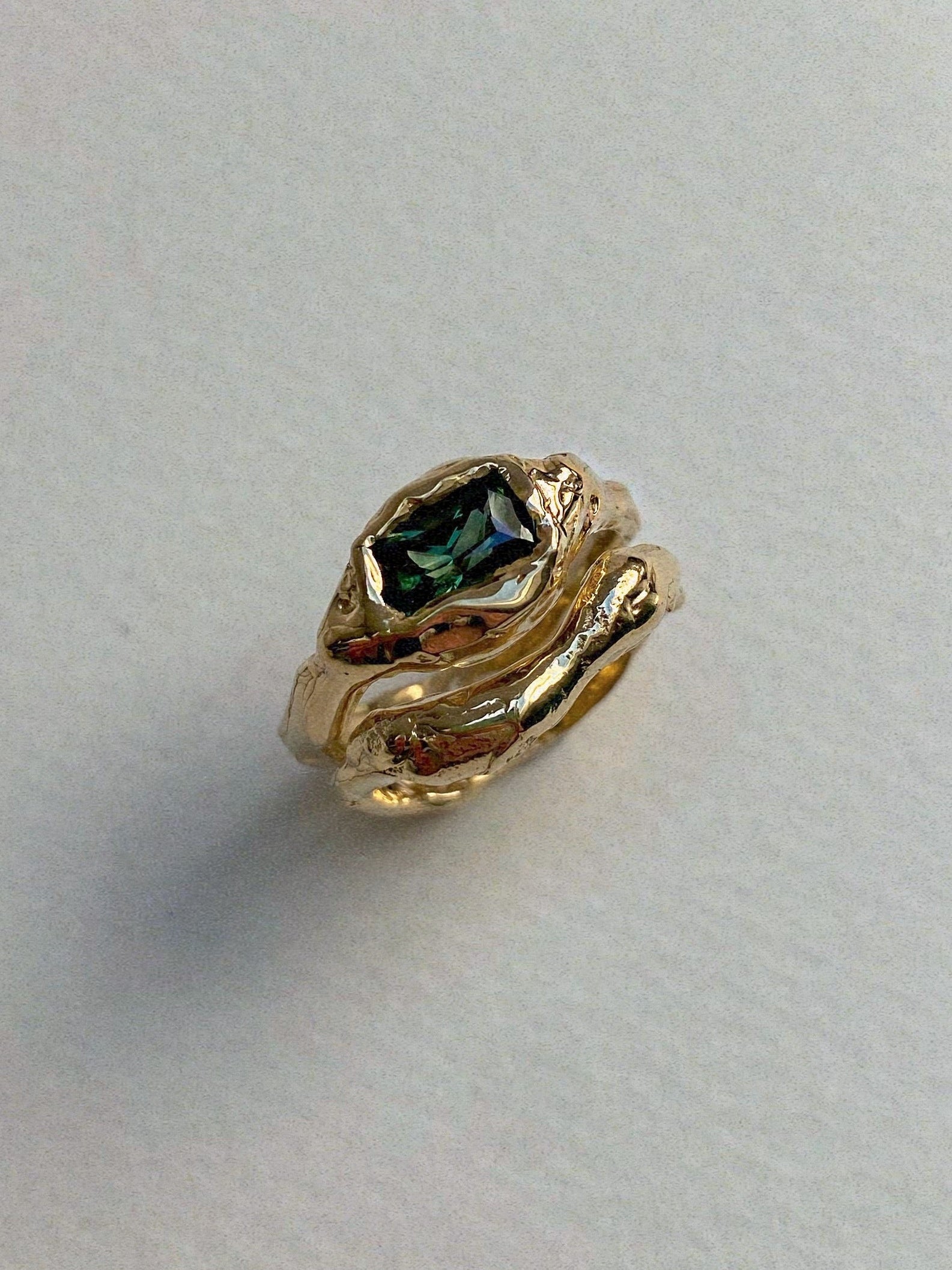 engagement ring green sapphire