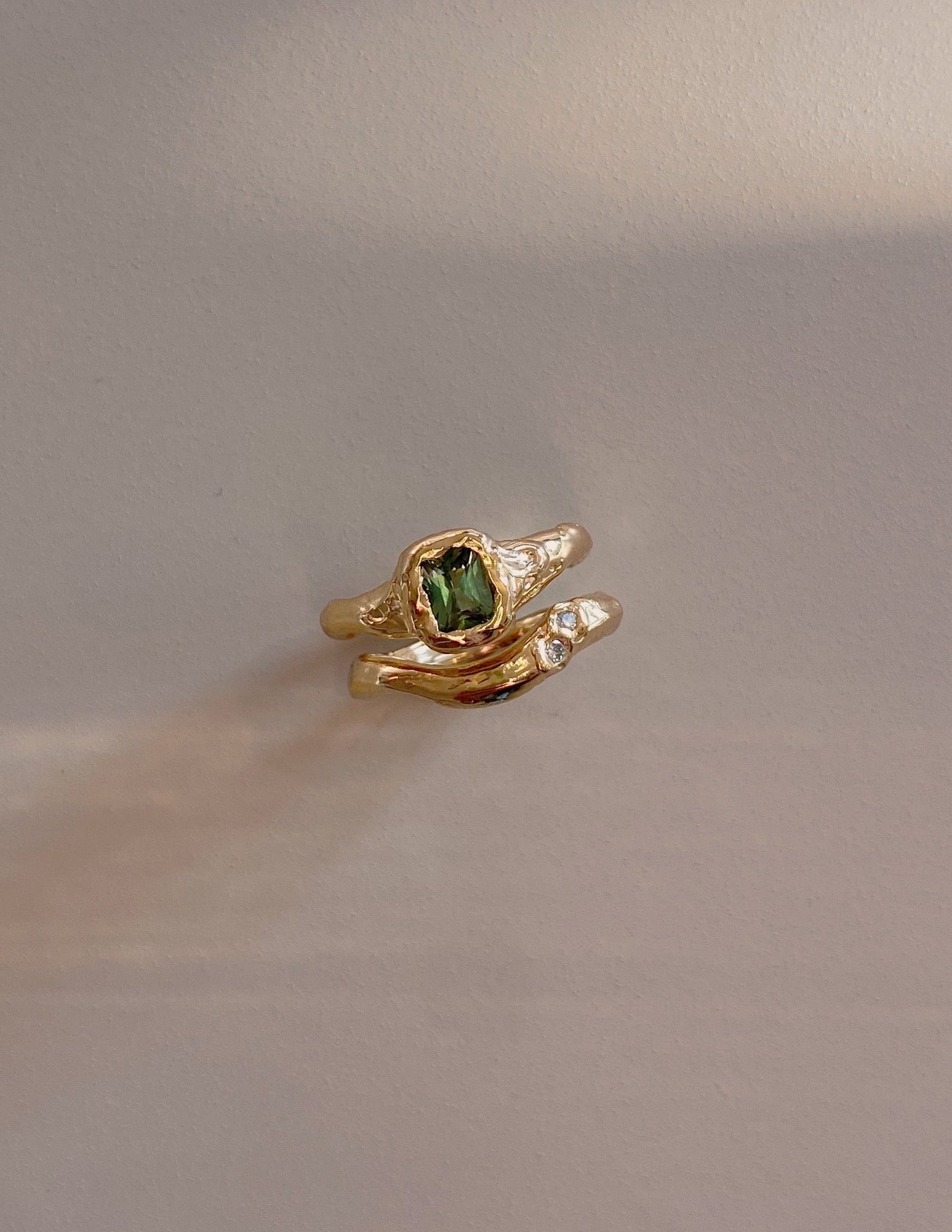 Wedding Ring 18 karat gold with two diamonds