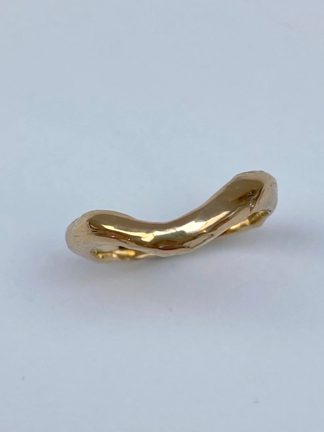 Wavy chunky wedding ring to pair with engagement ring