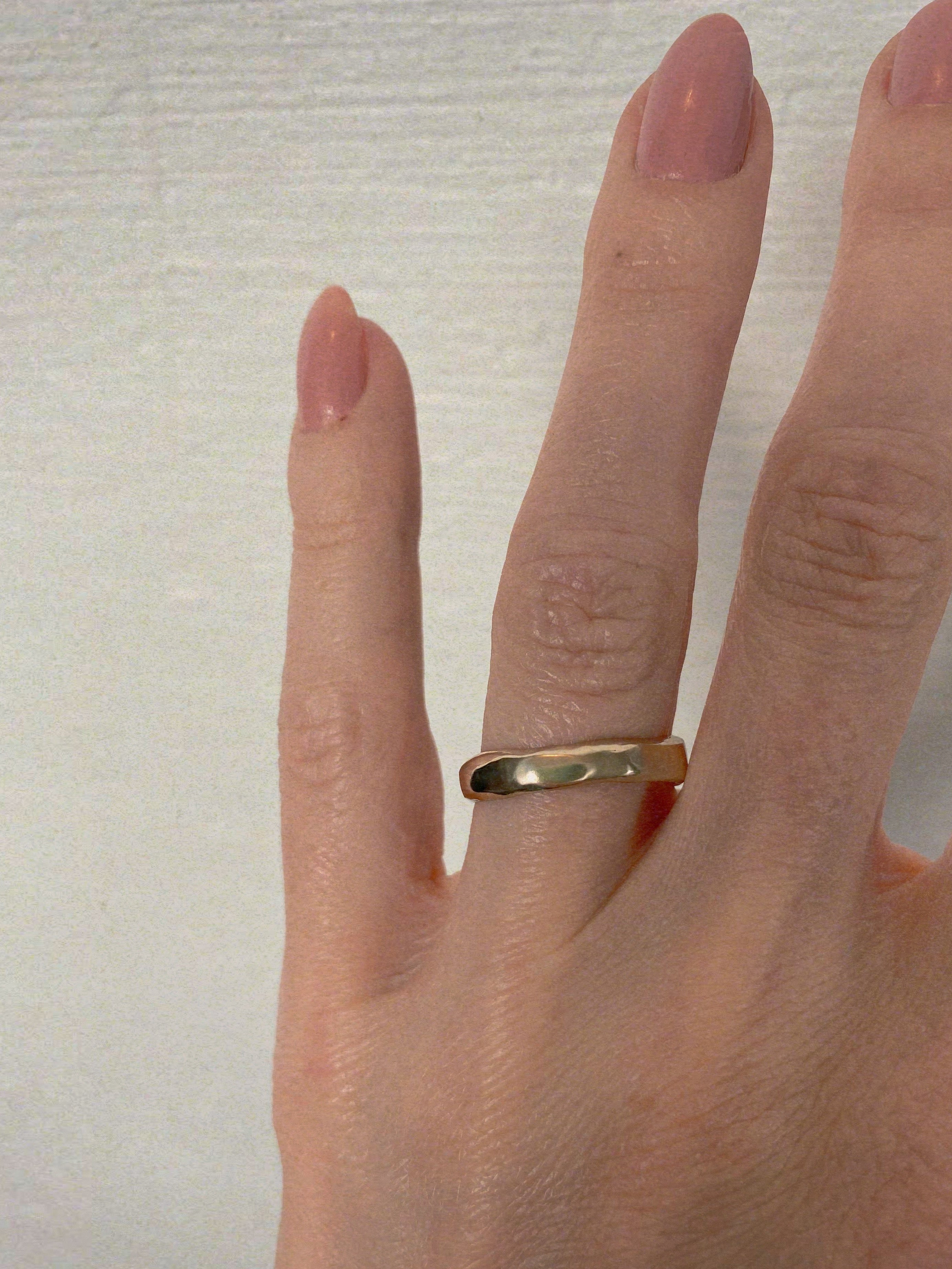 organic wedding band men champagne gold