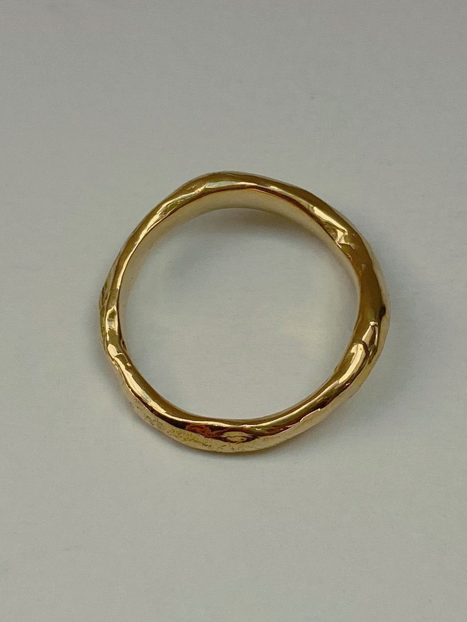 Wavy chunky wedding ring to pair with engagement ring