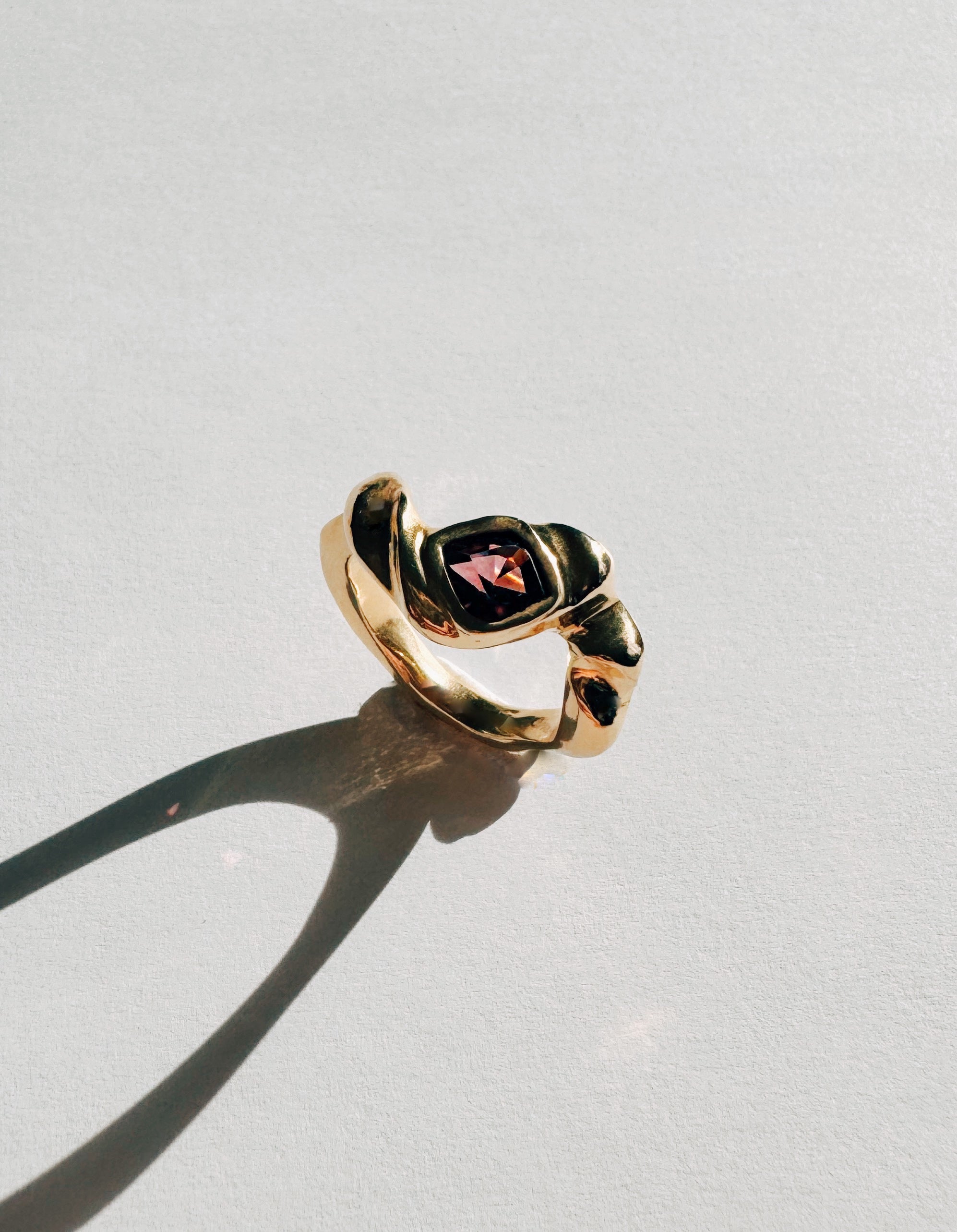 organic statement gold ring