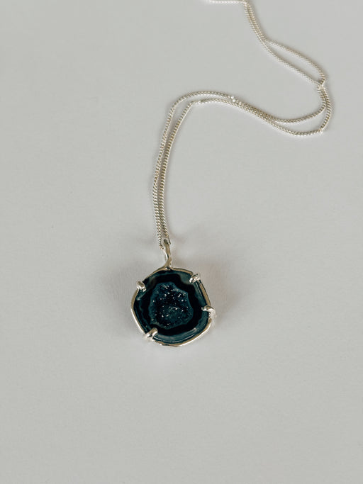 Necklace ‘Agate VI’ black/blue/grey