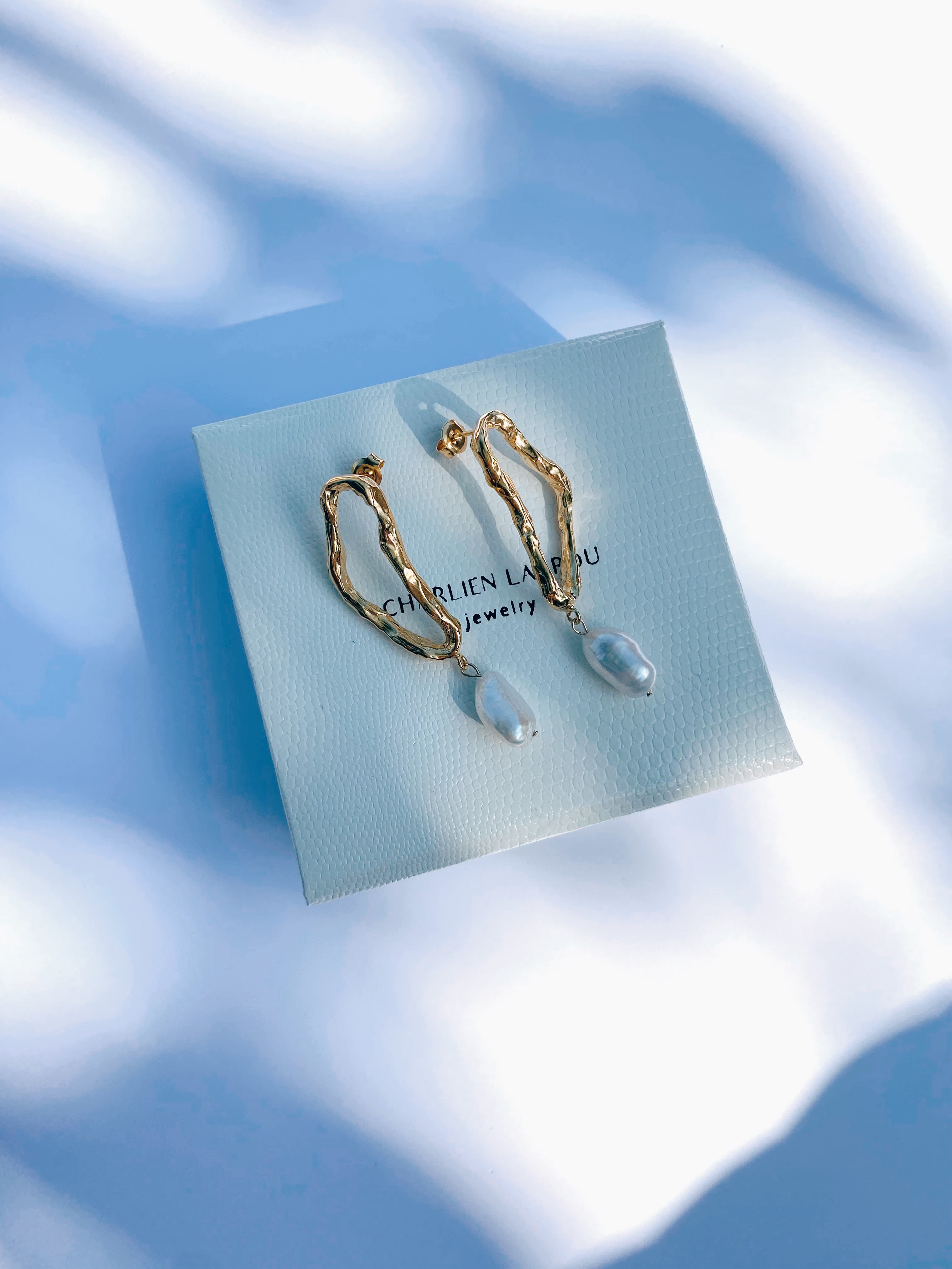 vermeil pearl earrings