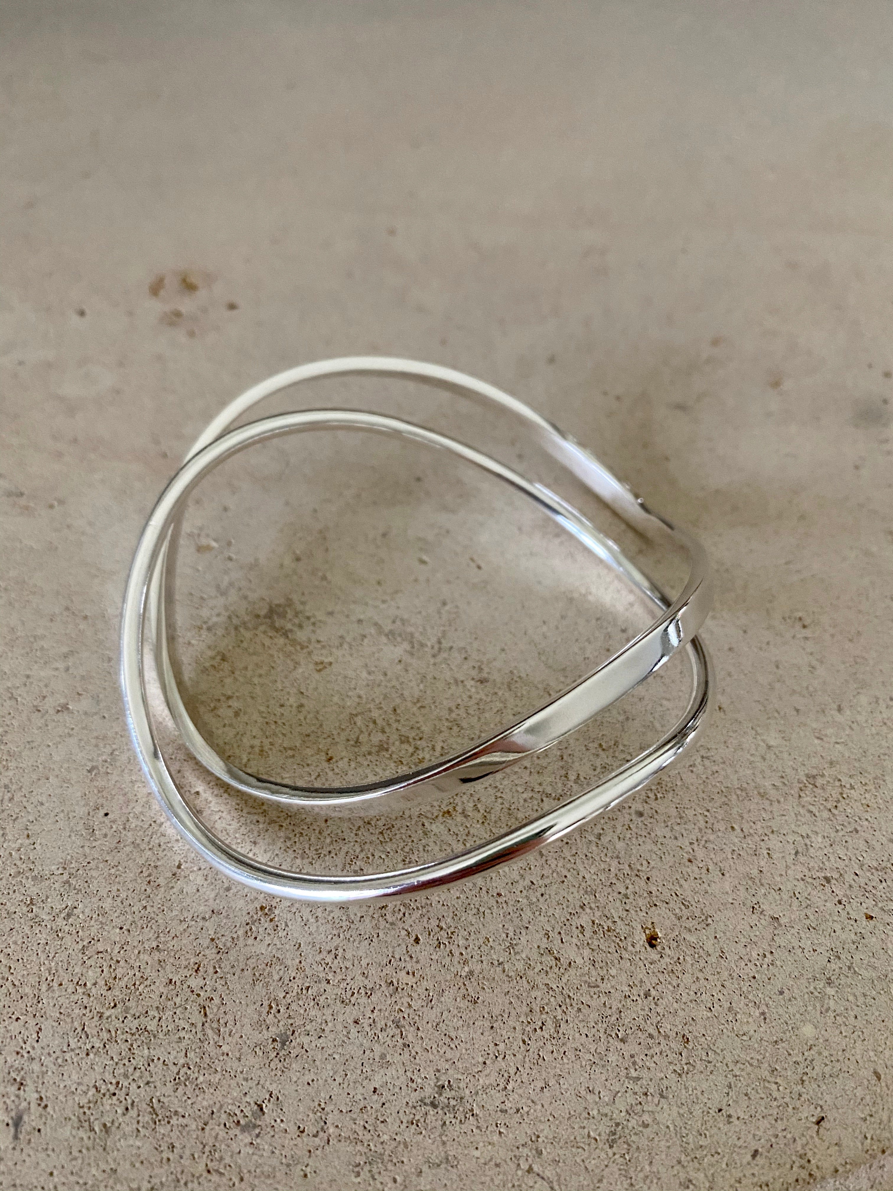 silver double bracelet