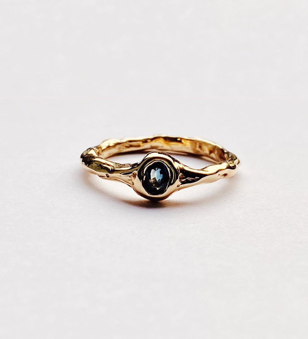 blue oval sapphire ring