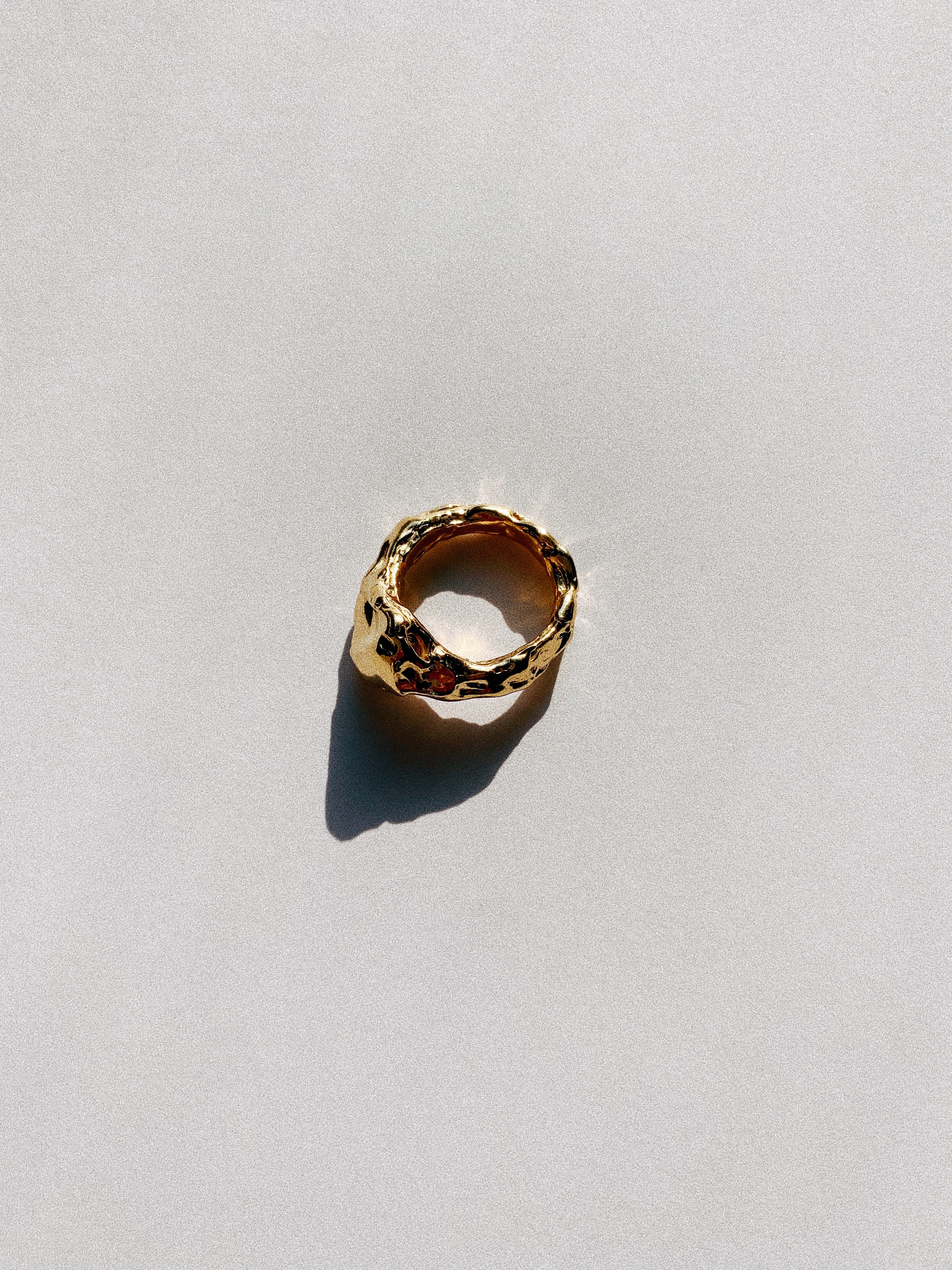 organic statement ring gold